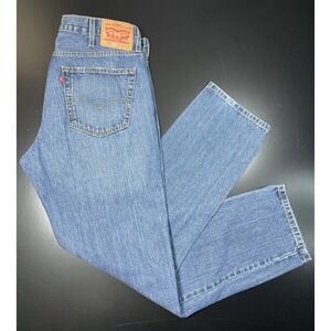 Mint Levi's 559 Relaxed Straight Jeans Men's 38x33 Medium Wash Blue Denim Cotton